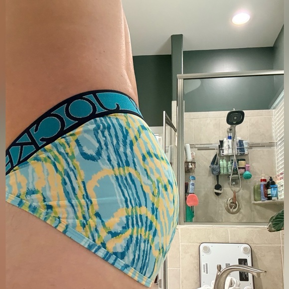 Jockey Men's Blue and Yellow Briefs - Picture 3 of 3